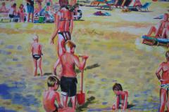 strand kindjes 24cm x 30cm acrylverf €150,-